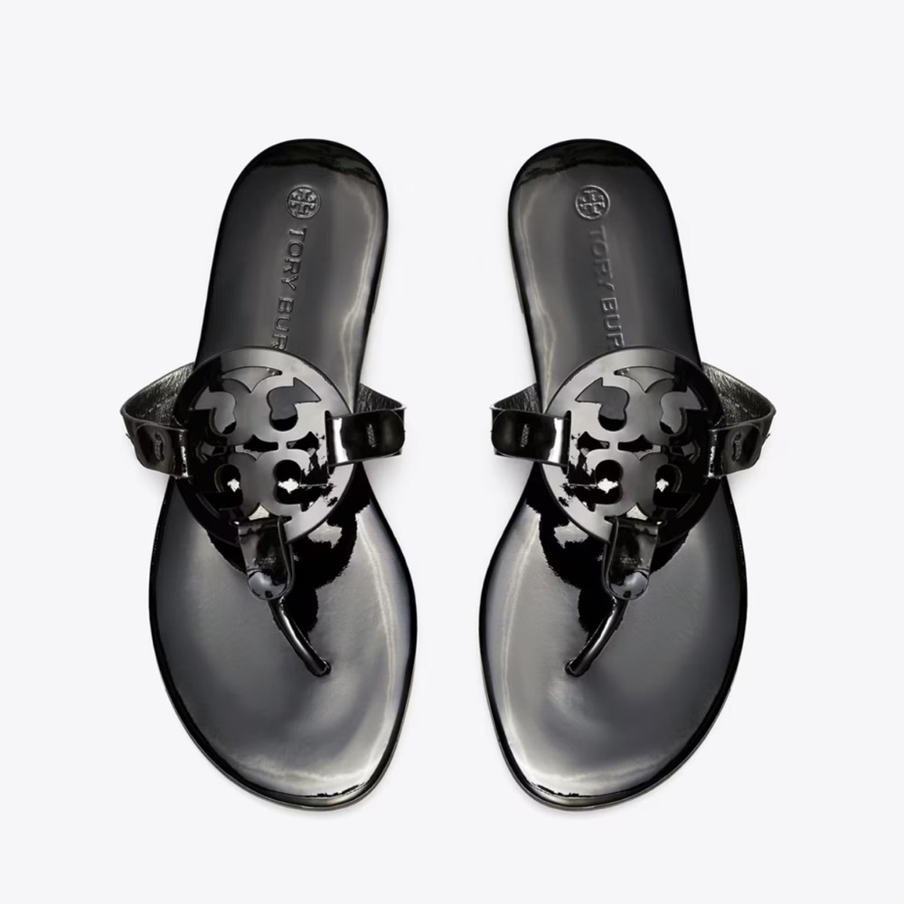 Black patent Tory Burch miller sandals